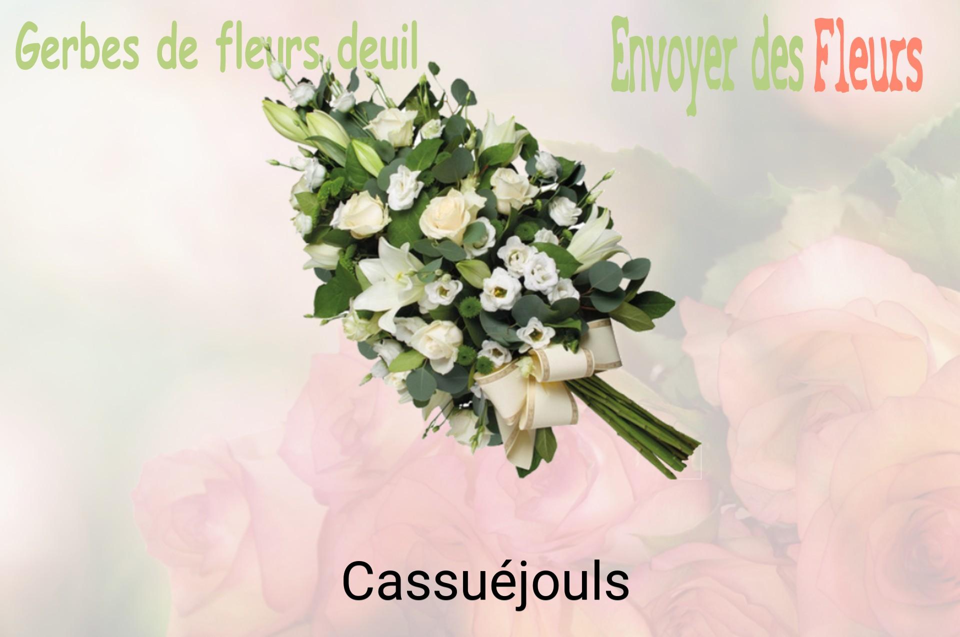Gerbe de fleurs de deuil livrée à Cassuéjouls